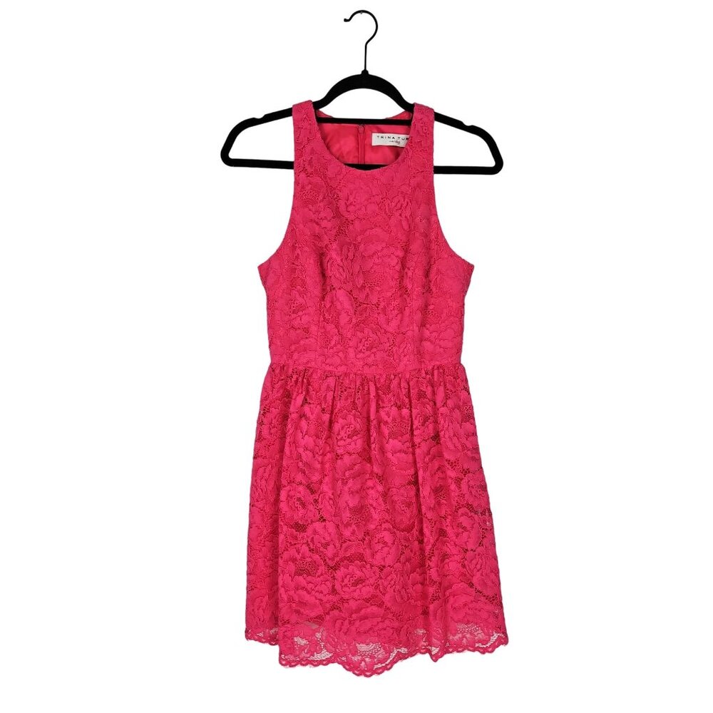 Trina Turk Pink Lace Fit & Flare Dress size XXS